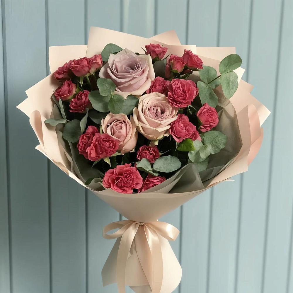 Букет цветов из: Гвоздики и Розы в Комсомольском Воронежской области