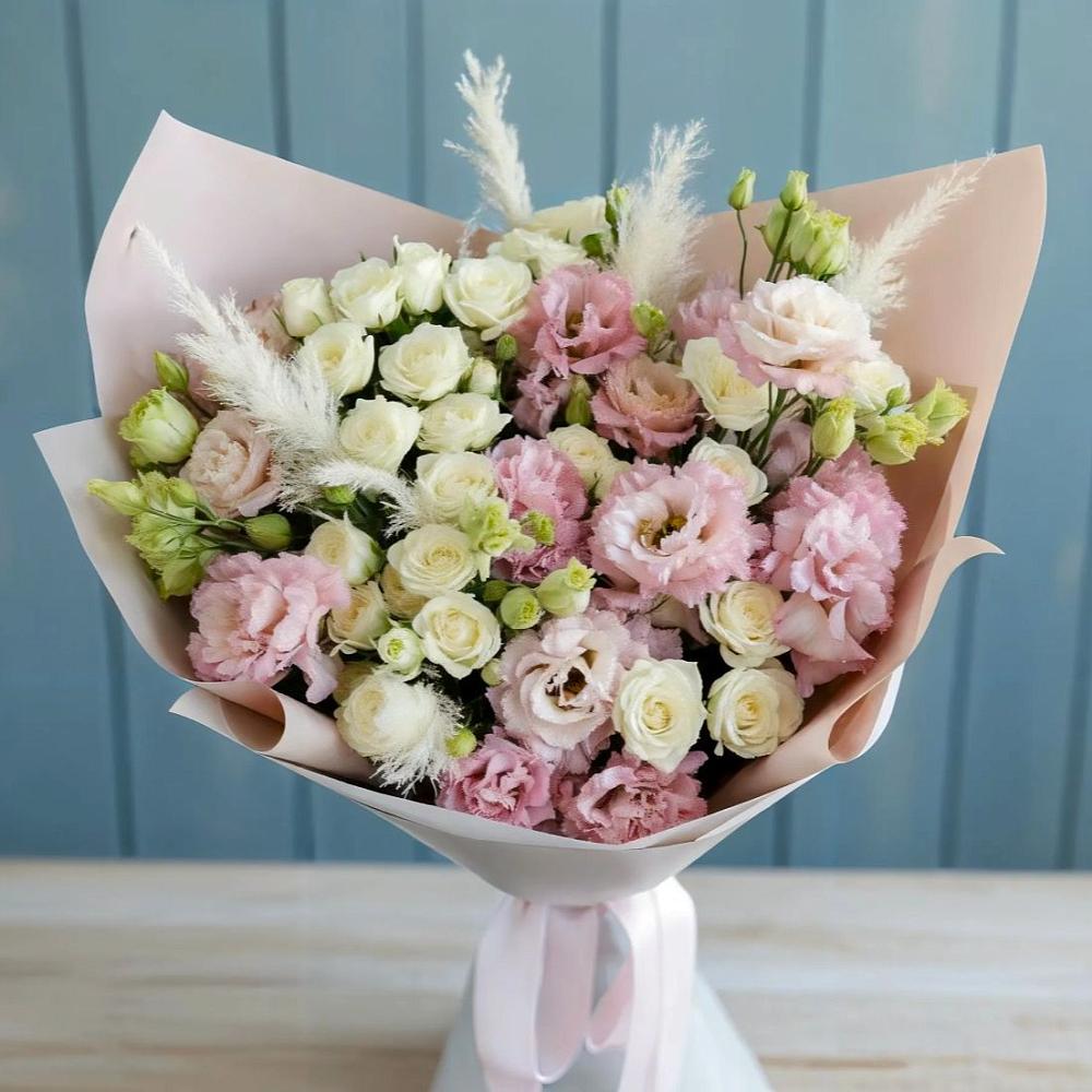 Букет цветов из: Альстромерии и Розы в Комсомольском Воронежской области