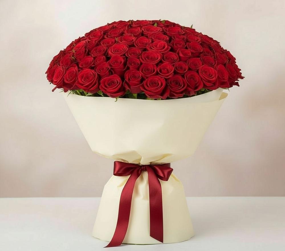 Букет 101 Красная роза Милано в Комсомольском Воронежской области