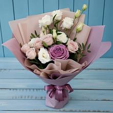 Букет цветов из:  Розы и Лизиантусы в Комсомольском Воронежской области