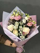 Букет цветов из:  Альстромерии, Розы и Лизиантусы #REPLACE_PRED# Комсомольском Воронежской области