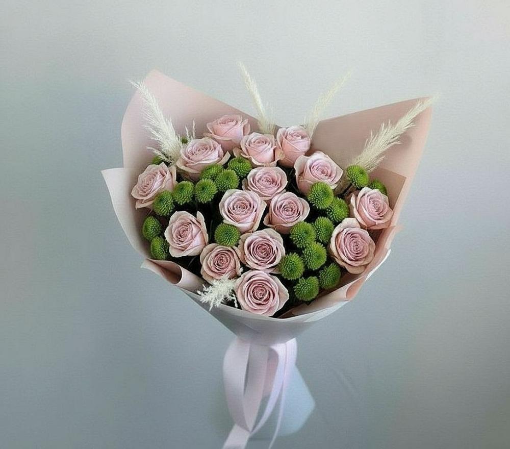 Букет цветов из: Розы и Хризантемы в Комсомольском Воронежской области