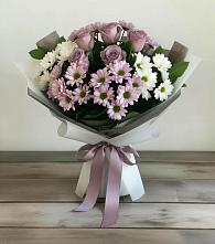 Букет цветов из:  Хризантемы и Розы в Комсомольском Воронежской области