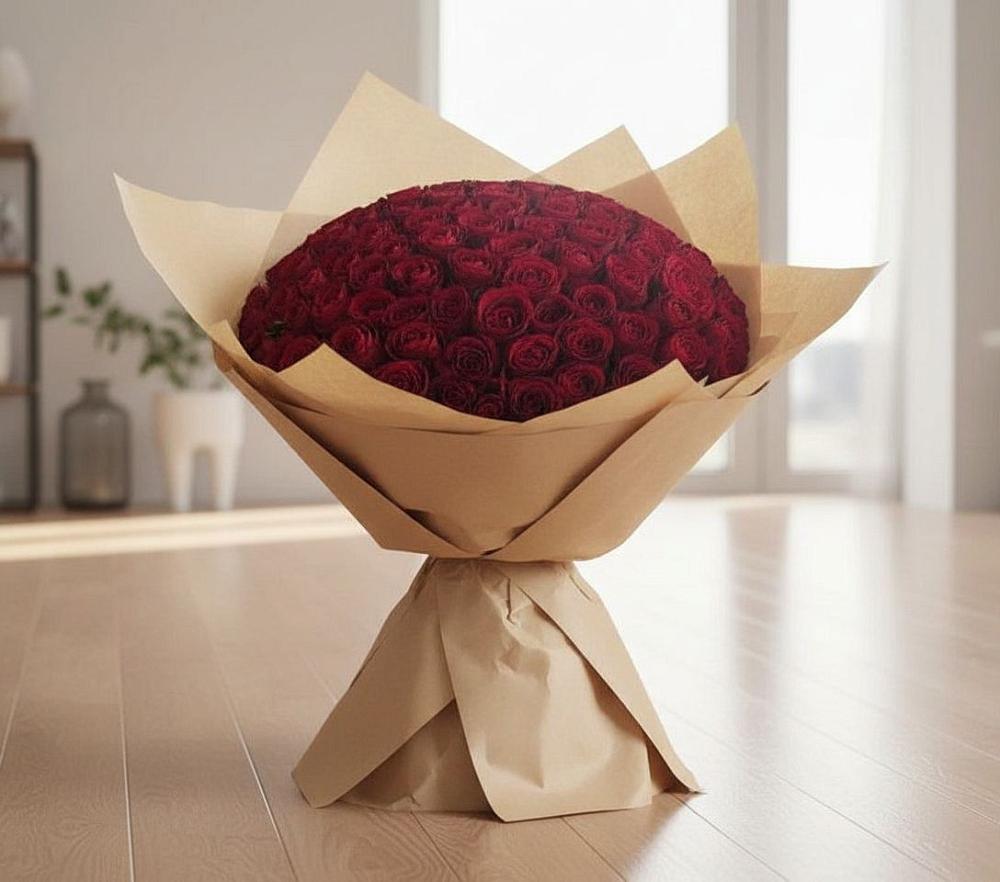 Букет 101 Красная роза в Комсомольском Воронежской области