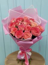 Букет 15 Розовых роз Равель в Комсомольском Воронежской области